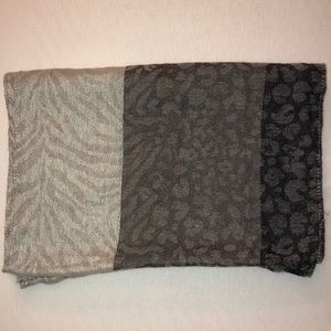 Gray animal print infinity scarf
